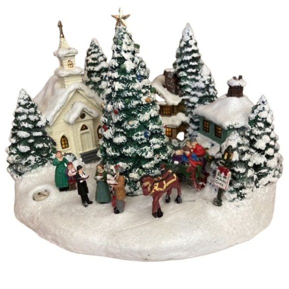 Thomas Kinkade St. Nicholas Circle Musical Church Cottage